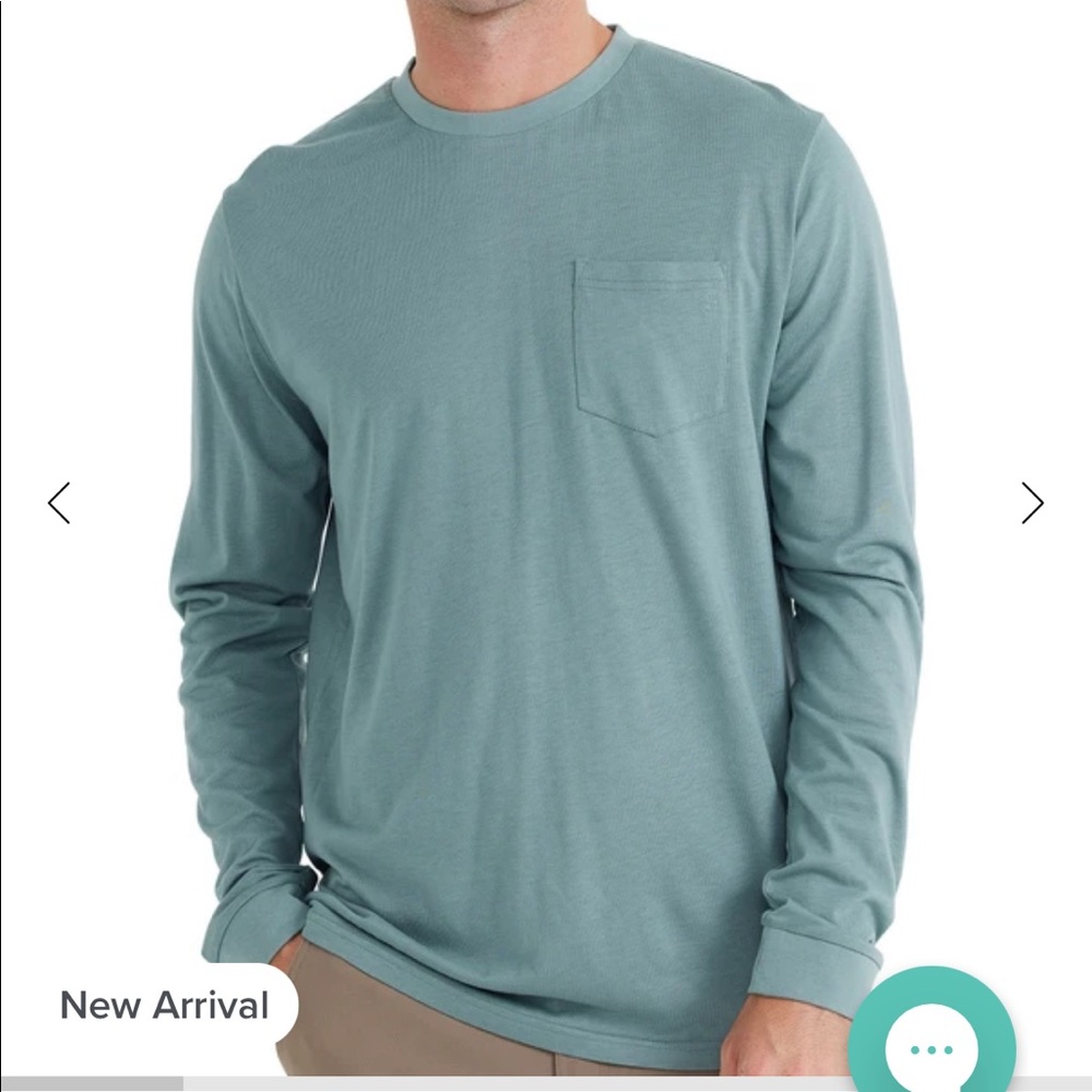 NWT Free Fly Men's Bamboo Heritage Pocket Long Sleeve